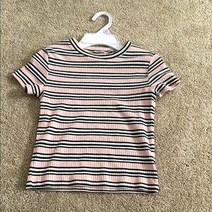 H&M Pink and Black Short Sleeve Tee